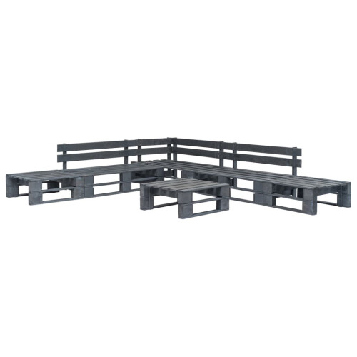 VidaXL vidaXL 6-tlg. Garten-Sofagarnitur aus Paletten Holz Grau