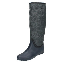 (UK 6, Navy (Blue)) Ladies Spot On Crocodile Style Wellington Boots