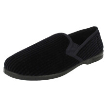 (UK 11, Navy (Blue)) Mens Spot On Fabric Full Slipper
