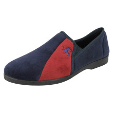 (UK 11, Navy (Blue)) Mens Spot On Indoor Slipper Shoes