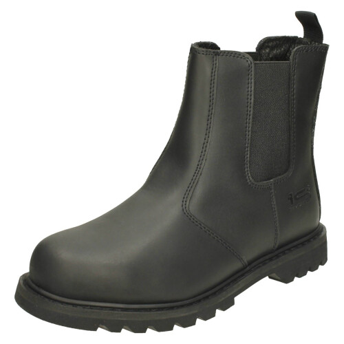(UK 9, Black) Mens Tradesafe Safety Boots Diran