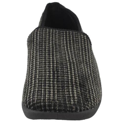 (UK 7, Black) Mens Spot On Chequered Full Slipper 1