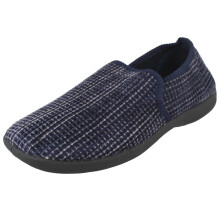 (UK 11, Navy (Blue)) Mens Spot On Chequered Full Slipper