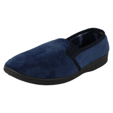 (UK 6, Navy (Blue)) Mens Spot On Casual Slip On Slippers