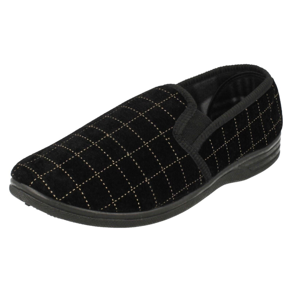Spot On (Uk 8, ) Mens Slip On Casual Slipper Shoes Black