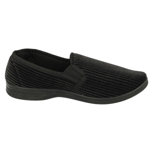 (UK 8, Black) Mens Spot On Quality Slippers 2