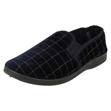 (UK 6, Navy (Blue)) Mens Spot On Slip On Casual Slipper Shoes
