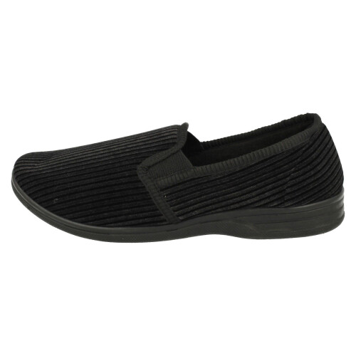 (UK 8, Black) Mens Spot On Quality Slippers 1