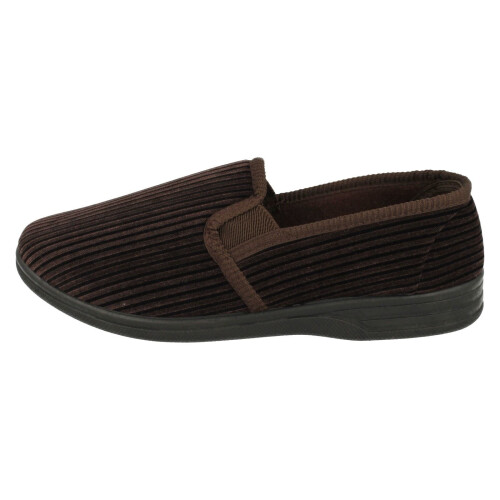 (UK 7, Brown) Mens Spot On Quality Slippers 1