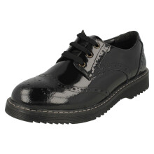 (UK 5.5 Child, Black) Girls Angry Angels by Startrite Formal Lace Up Shoes Impulsive - M Fit
