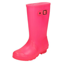 (UK 11 Child, Fuchsia (Pink)) Girls Spot On Wellington Boots