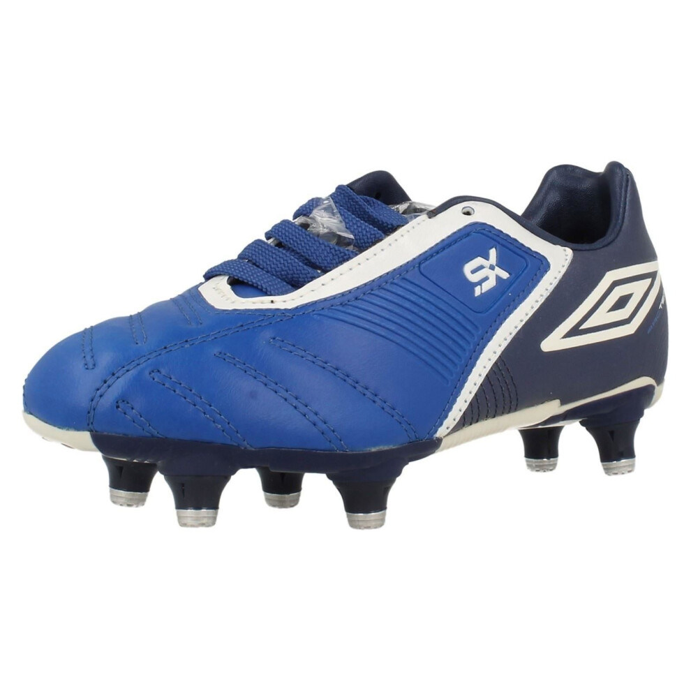 (UK 10 Child, Navy/White/Royal (Blue)) Boys Umbro Football Boot SX-VALOR II LGE-J SG