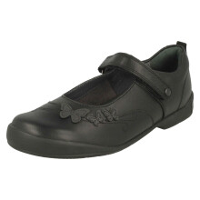 (UK 1 Child, Black) Girls Startrite Mary Jane Style School Shoes Pump - H Fit