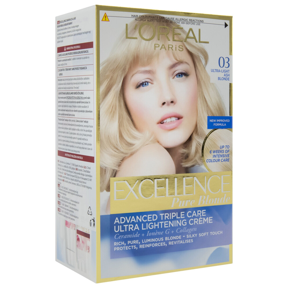 New L’oréal Paris L'oreal Excellence Crème Hair Colour, Lightest Natural Ash Blonde 065060/43-2/43-1