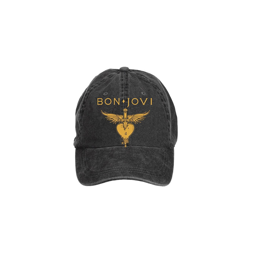 Men Adjustable Bon Jovi Washed 100% Cotton Baseball Caps