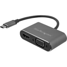 StarTech.com USB-C multiport AV-adapter - Videouitgangen VGA / HDMI 4K 30 Hz - Ruimteschrootgrijs - Ingebouwd kabel (CDP2HDVGA)