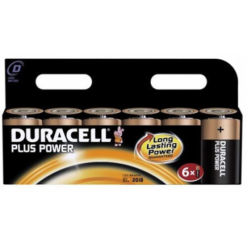 Duracell Duracell Plus Power Multipurpose Battery D Alkaline 1.5 V Dc 6 Pack MN1300B6
