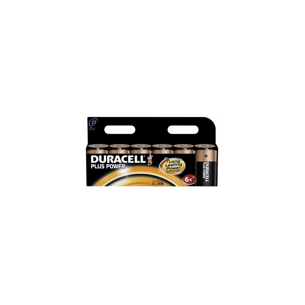 Duracell Plus Power Multipurpose Battery D Alkaline 1.5 V Dc 6 Pack MN1300B6