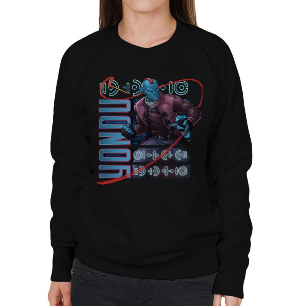 (Small, Black) Marvel Guardians Of The Galaxy Cartoon Yondu Women's Sweatshirt