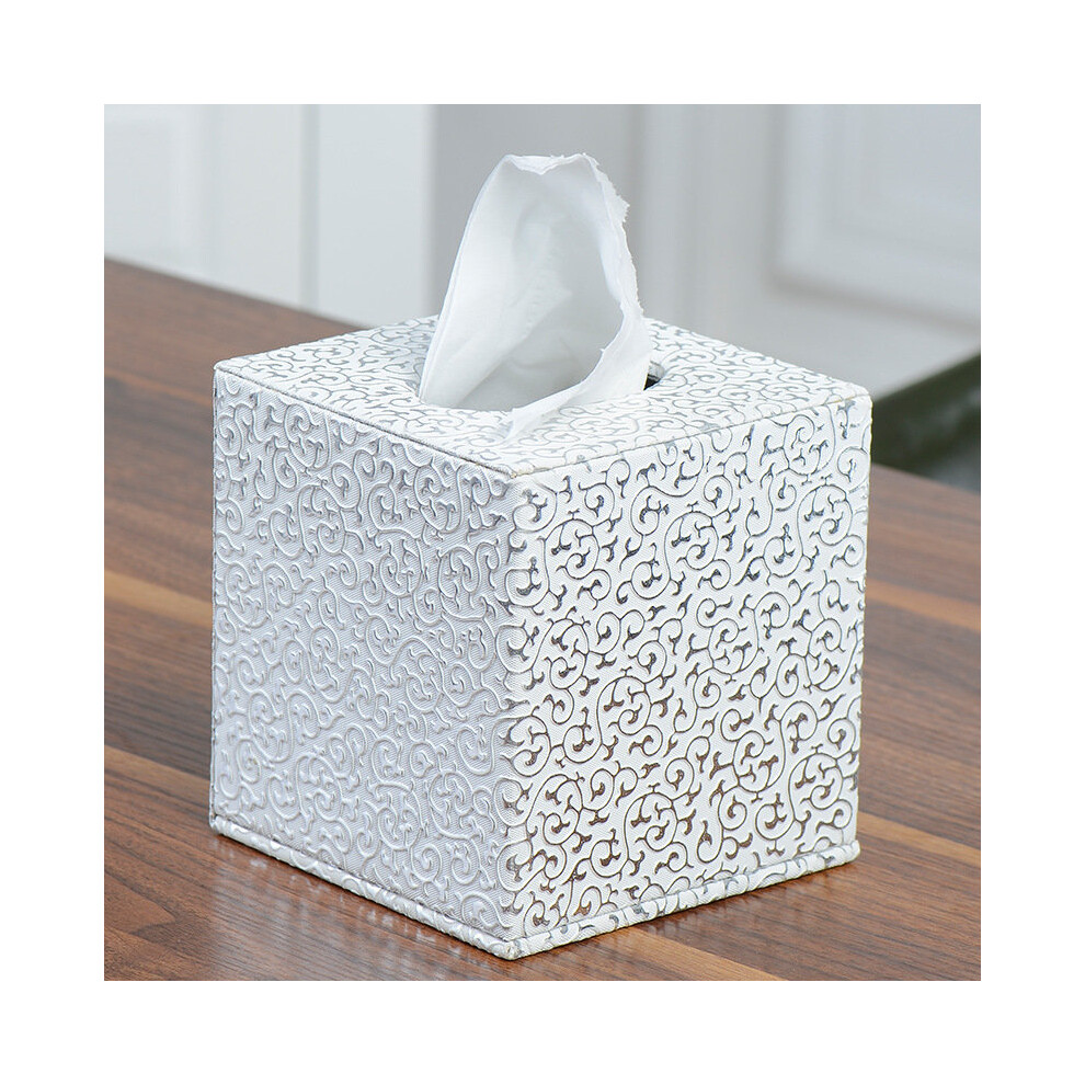 Tissue Box Tissue Holder Rectangular Cube Cover Silver