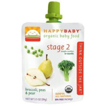 Happy Baby B01641 Happy Baby Broccoli, Peas & Pear Stage 3 Baby Food -16x3.5 Oz