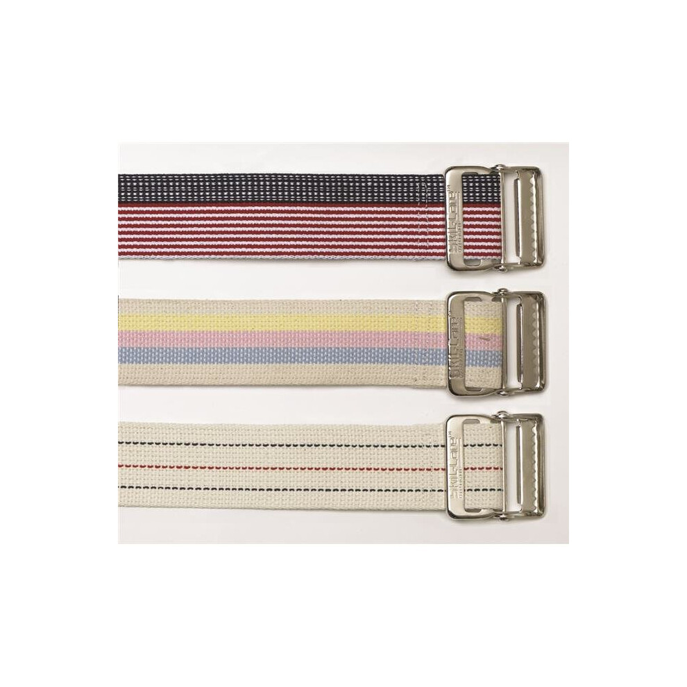 Skil-Care 252051 60 In. Heavyduty Webbing Cotton Gait Belt With Delrin Buckle Pinstripe