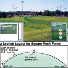 SSN 1196801 Outfield Fencing 150 ft. Roll, Scarlet