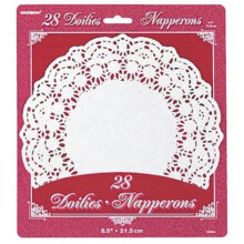 Unique Industries 6804 8.5 in. Paper Doilies, White - Round