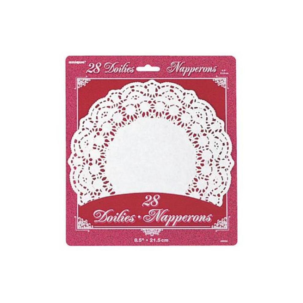 Unique Industries 6804 8.5 in. Paper Doilies, White - Round