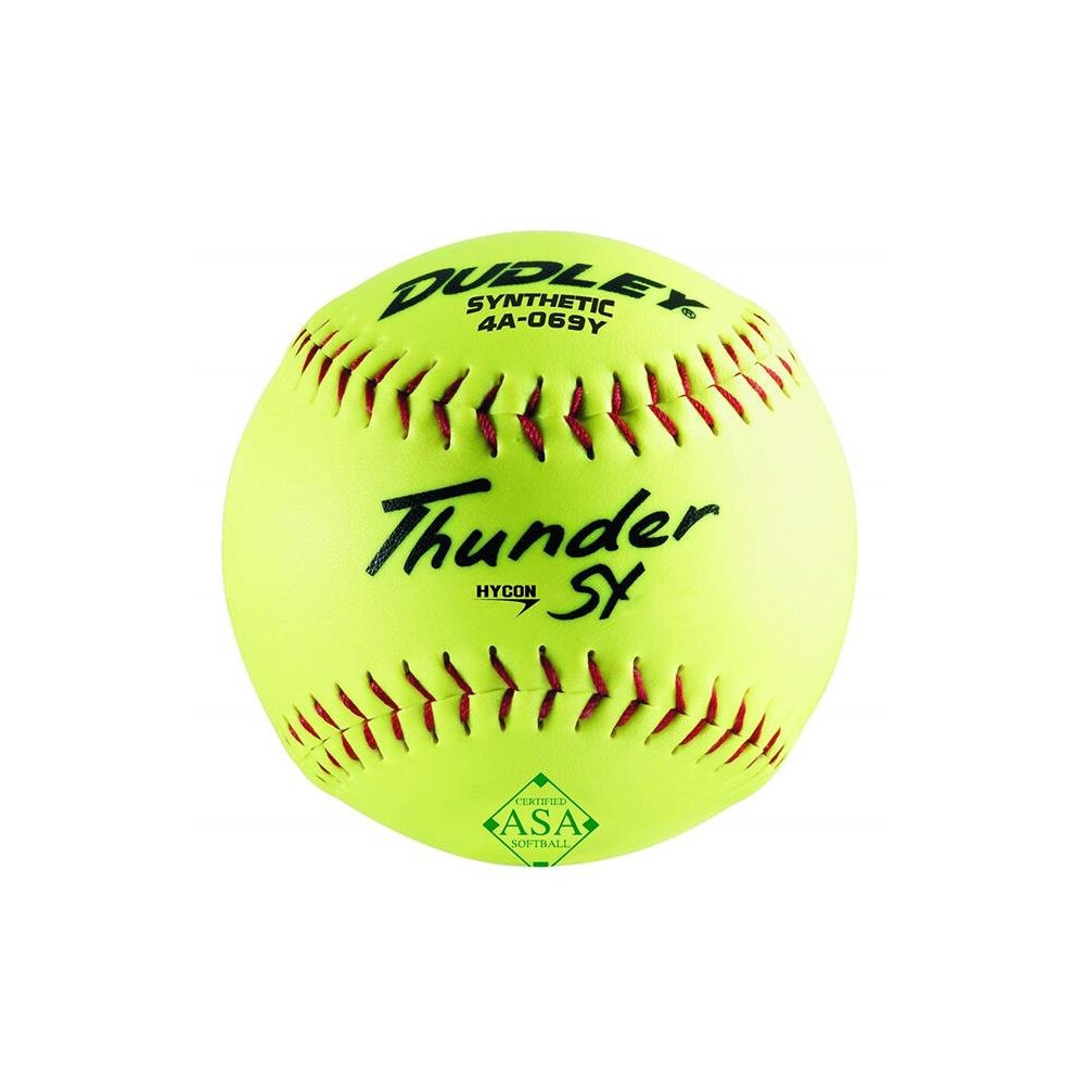 Spalding Sports Div Russell 247451 12 in. Dudley ASA Poly Core Synthetic Cover Thunder SY Softball - Pack of 6