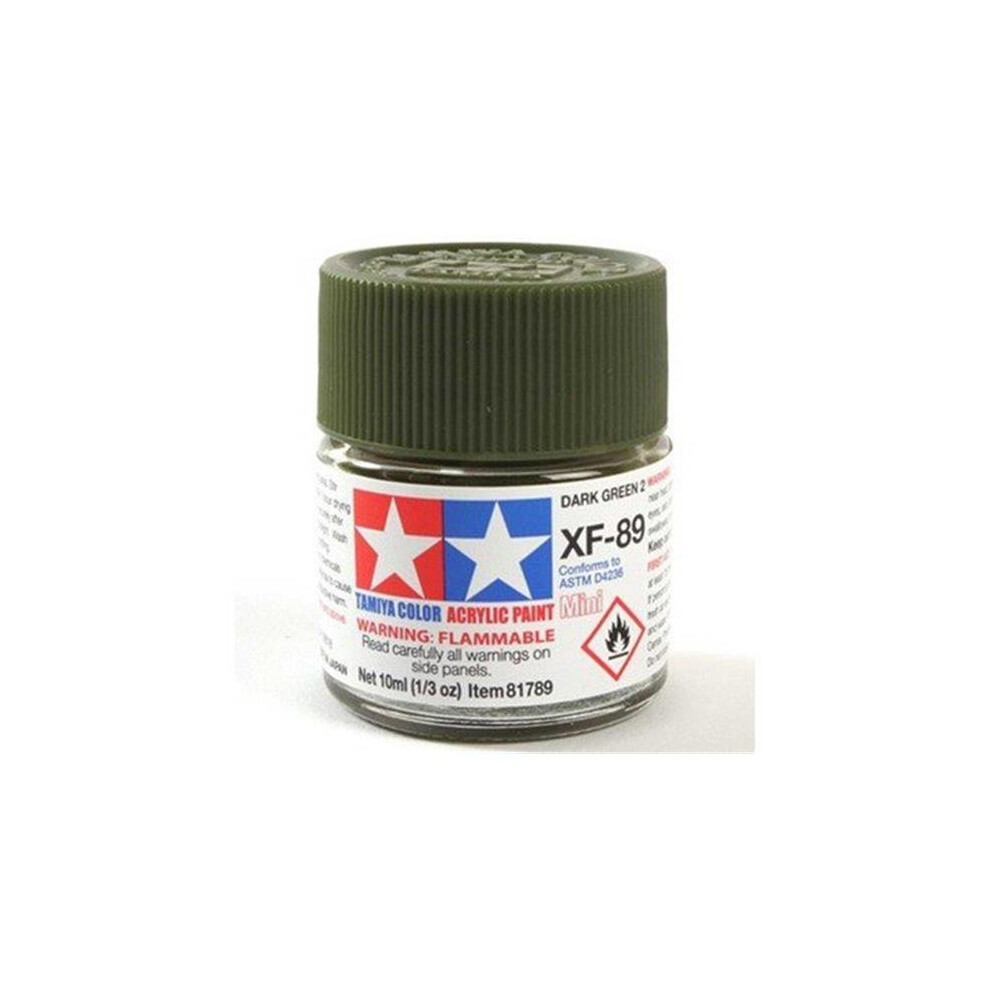 Tamiya Green Paint Tam81789 10 Ml Mini Acrylic Paint - Dark 10Ml
