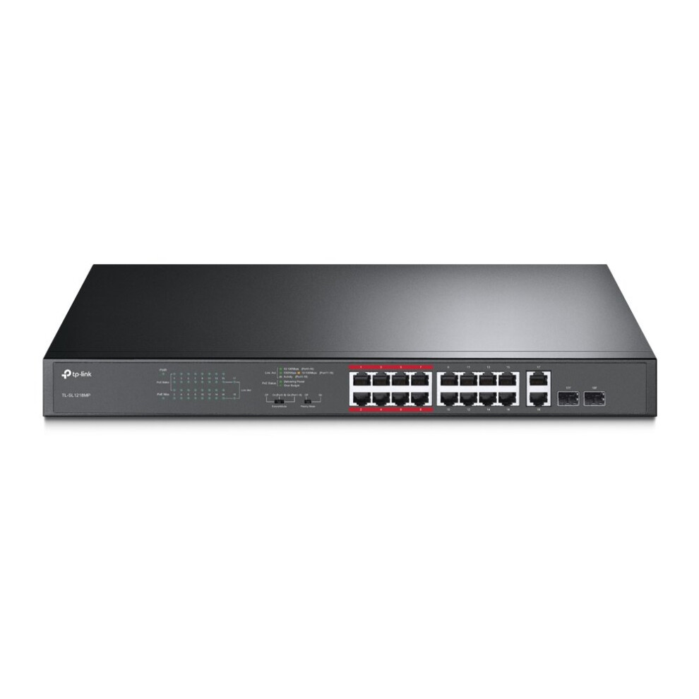 TP-Link TL-SL1218MP 16-Port 10/100Mbps + 2-Port Gigabit PoE Switch TL-SL1218MP