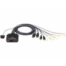 Aten KVM-Switch 2-fach Audio/DP(Displayport), USB,