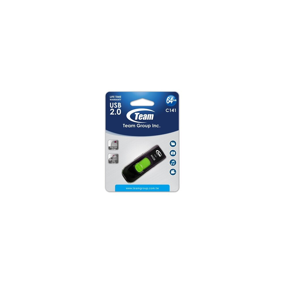 Team C141 64Gb Usb 2.0 Flash Drive Tc14164gg01 Green 765441016255