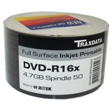 Ritek Traxdata Dvd-R 16X 50Pk Boxed Printable RITEK 16X 50PK