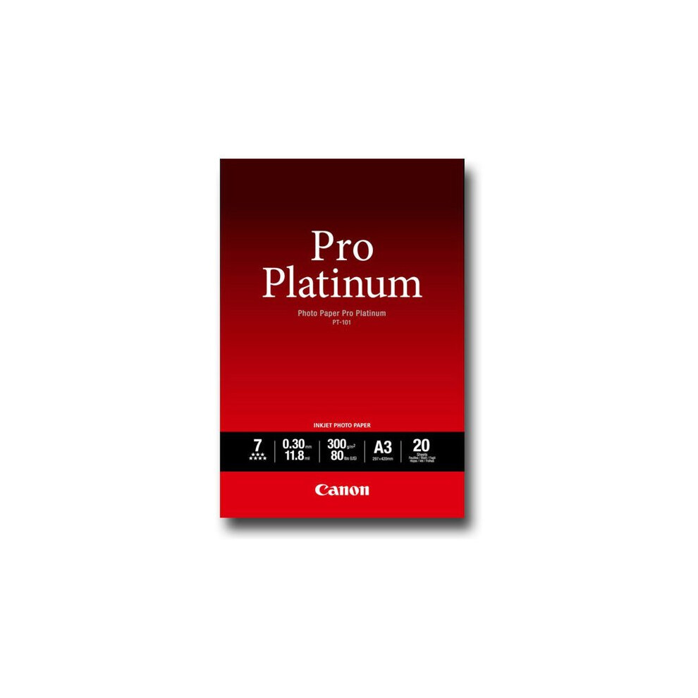 Canon 2768B017 Photo Paper Pro Platinum Photo Paper A3 297 X 420 Mm 300 G/M 2768B017