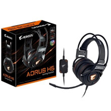 Casque de jeu Gigabyte Aorus H5 - Drivers 50 mm, RGB Fusion, micro détachable, confort prolongé, USB 2.0 et prise jack 3,5 mm, audio stéréo
