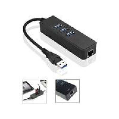 MicroConnect MC-USB3.0HUBWETH USB3.0 HUB w. Gigabit Ethernet MC-USB3.0HUBWETH