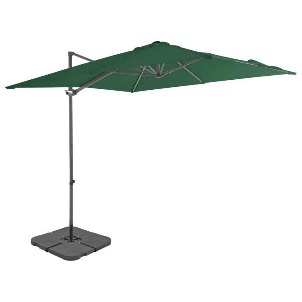 vidaXL Garden Parasol with Portable Base Patio Sunshade Outdoor Umbrella Green