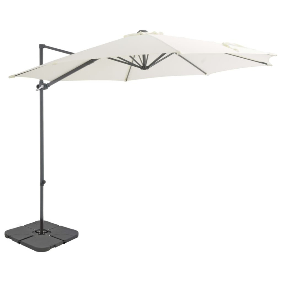 vidaXL Garden Parasol with Portable Base Sunshade Outdoor Umbrella Canopy Sand