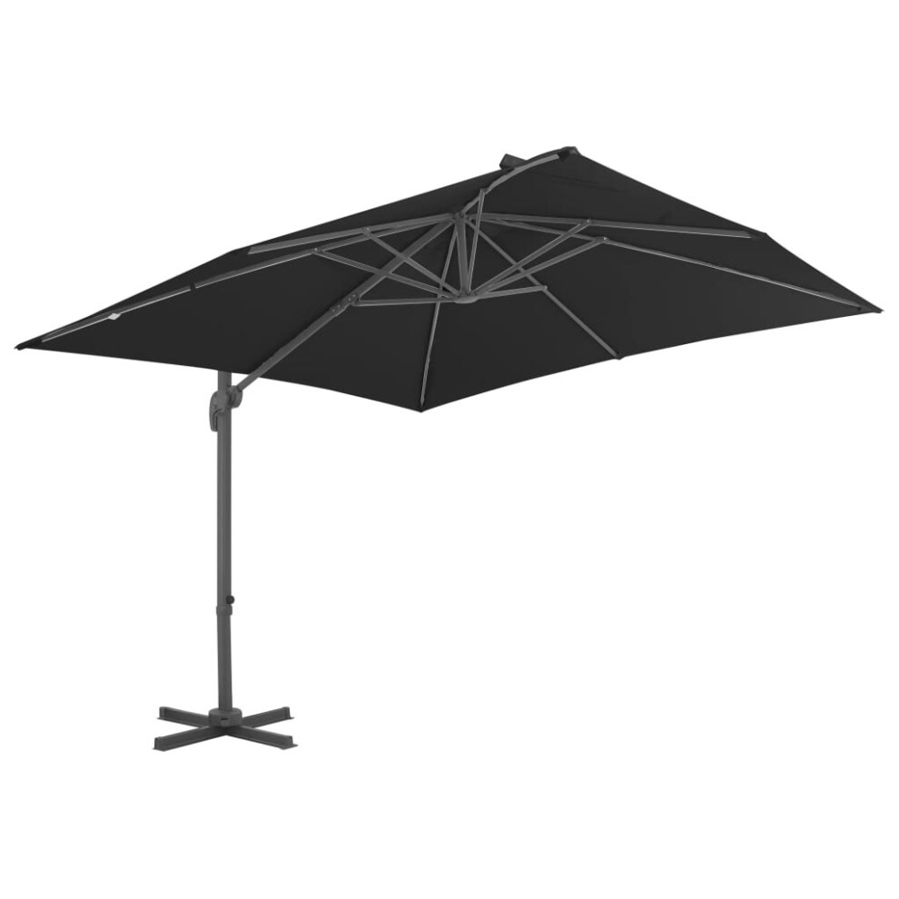vidaXL Garden Parasol with Portable Base Sunshade Outdoor Umbrella Anthracite