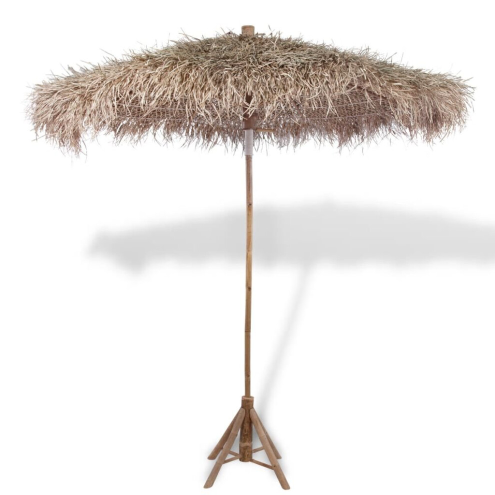 vidaXL Bamboo Garden Parasol with Banana Leaf Roof Sunshade Outdoor Umbrella