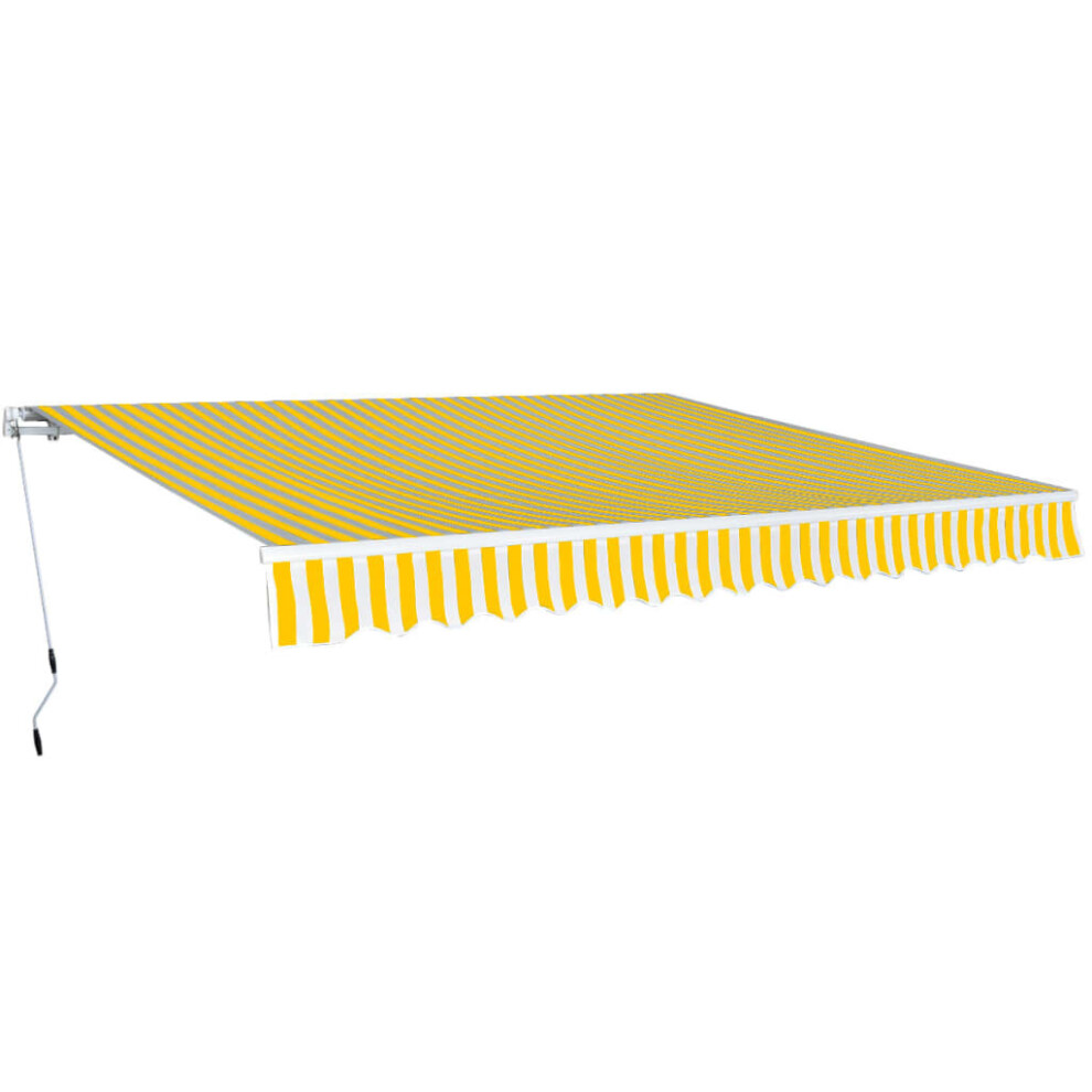 vidaXL Folding Awning Manual Operated 400 cm Yellow/White
