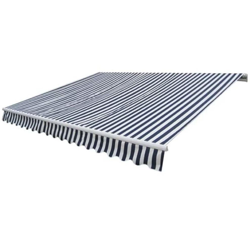 Vidaxl Folding Awning Manual Operated 300Cm Canopy Solar Shade Blue/White