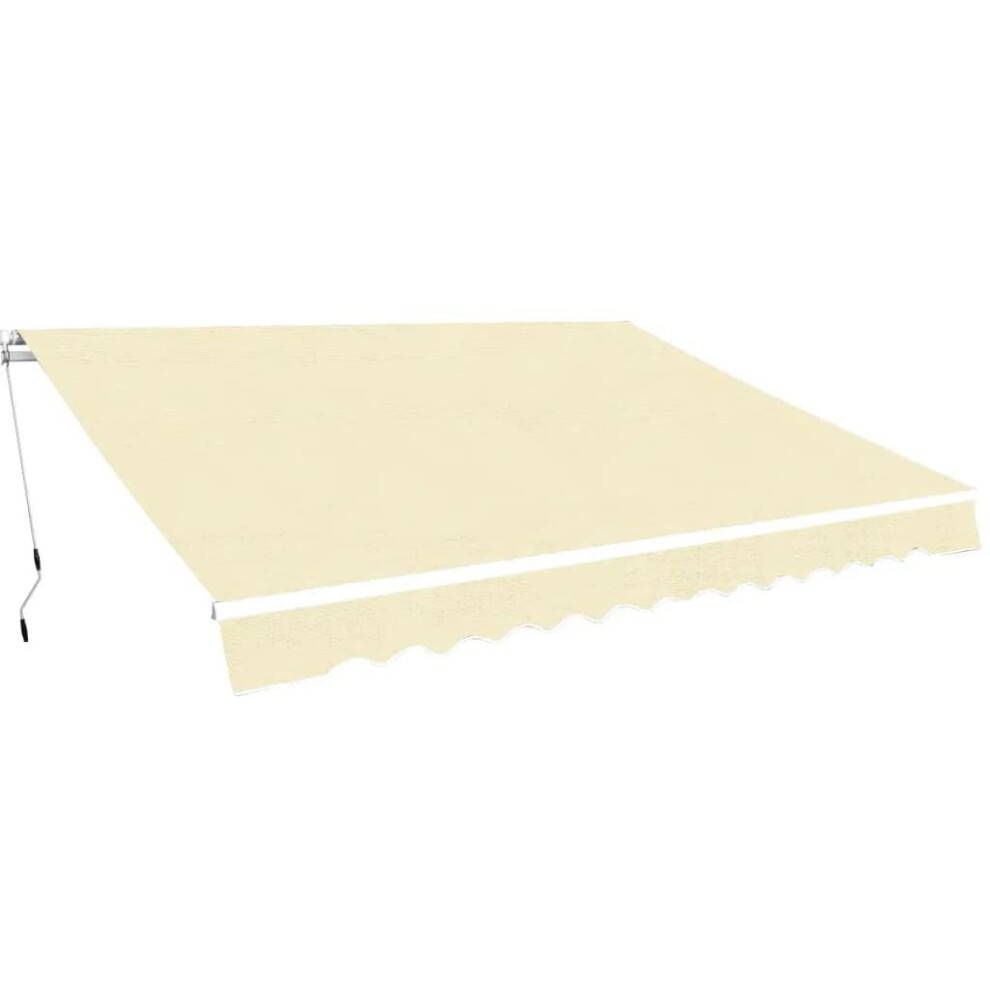 vidaXL Folding Awning Manual Operated 400cm Cream Patio Canopy Solar Shade