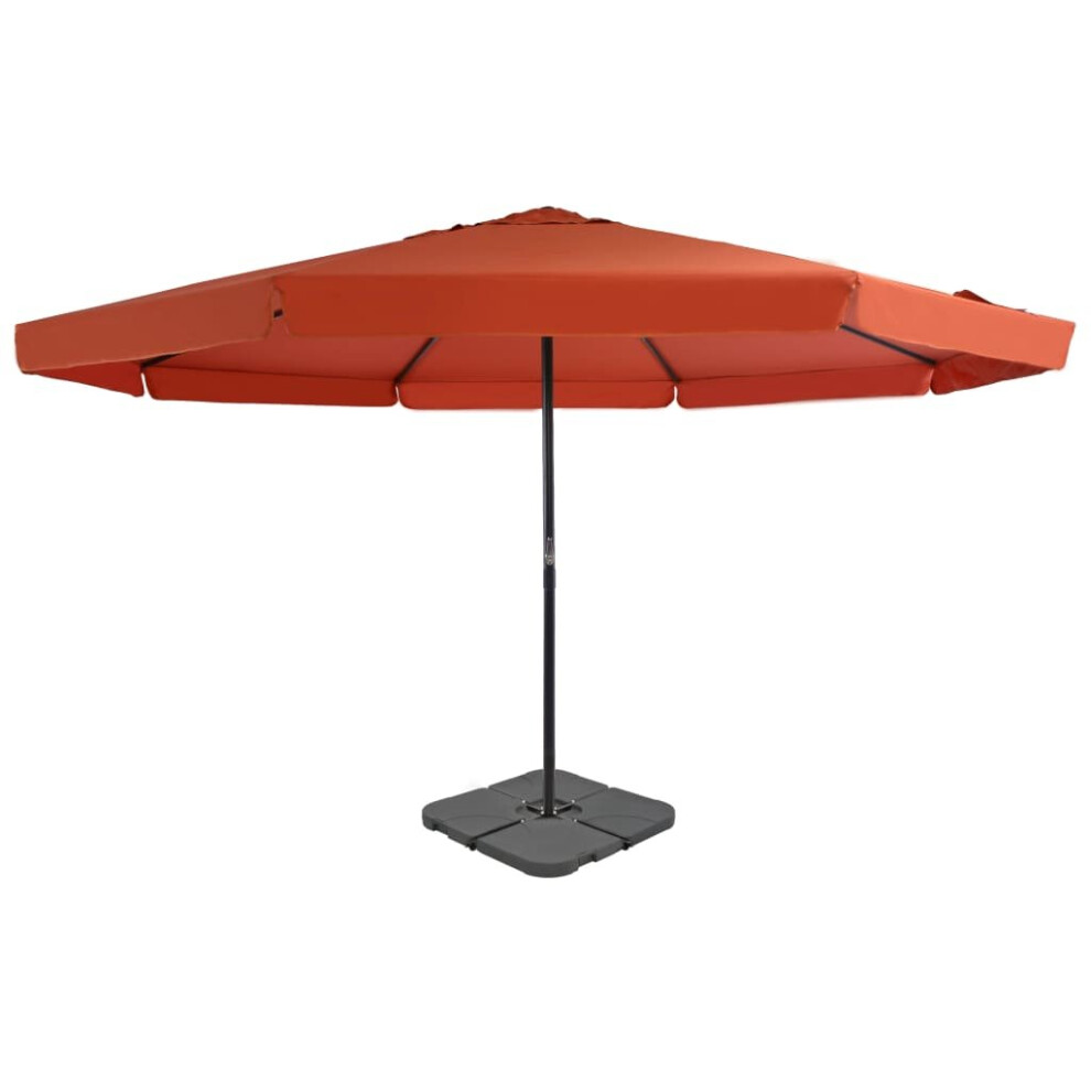 vidaXL Garden Parasol with Portable Base Sunshade Outdoor Umbrella Terracotta