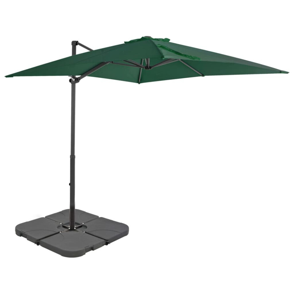 vidaXL Garden Parasol with Portable Base Patio Sunshade Outdoor Umbrella Green
