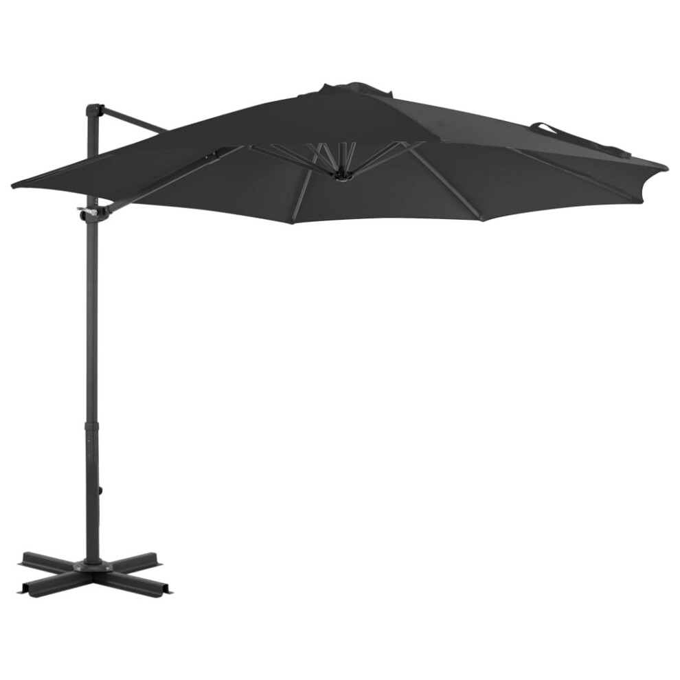 vidaXL Garden Parasol with Portable Base Sunshade Outdoor Umbrella Anthracite