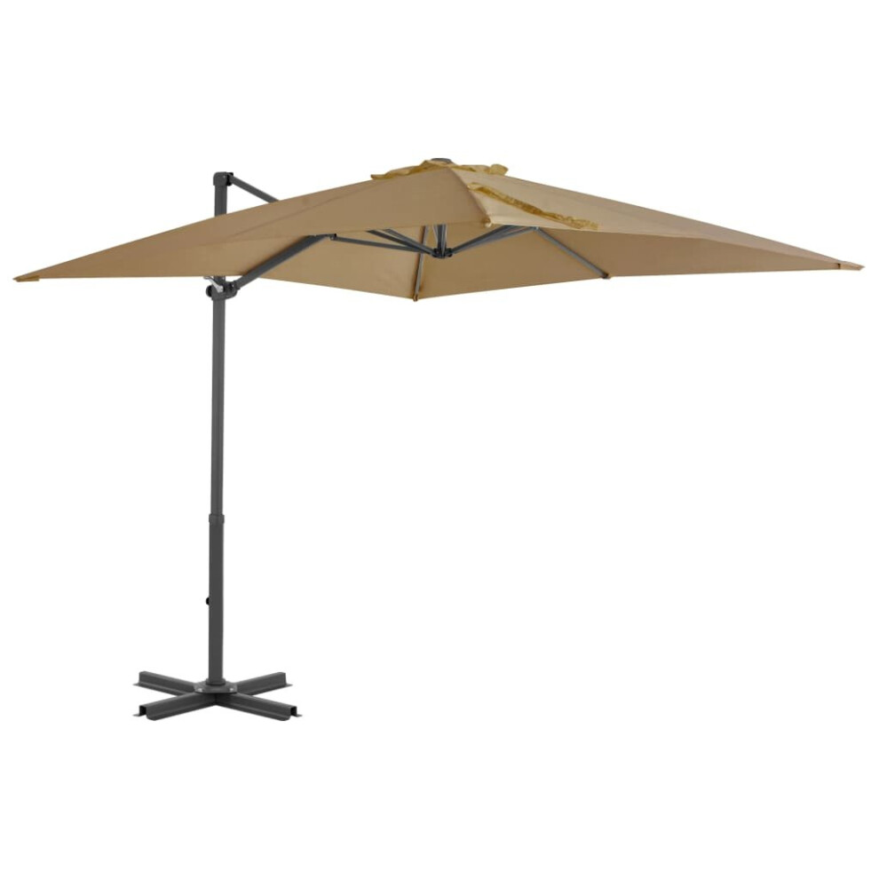 vidaXL Garden Parasol with Portable Base Patio Sunshade Outdoor Umbrella Taupe