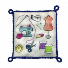Sewing Themed Pincushion Counted Cross Stitch Kit By Textile Heritage